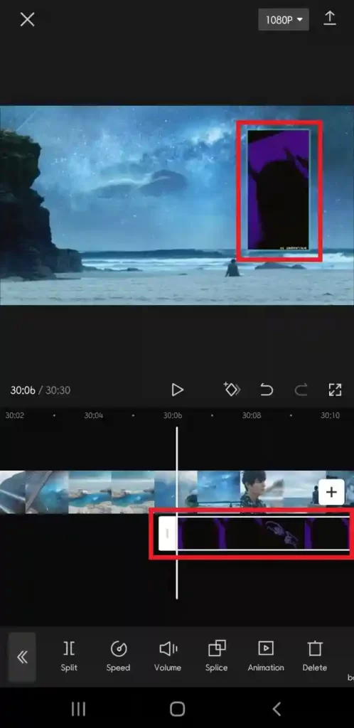 adjust the overlay position in capcut video