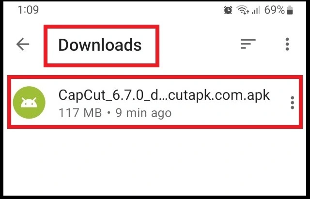 Open Downloads And Tap On Apk File