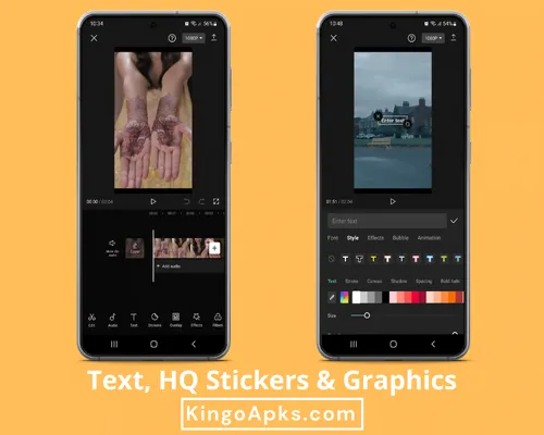 Text, HQ Stickers & Graphics In Capcut Mod Apk