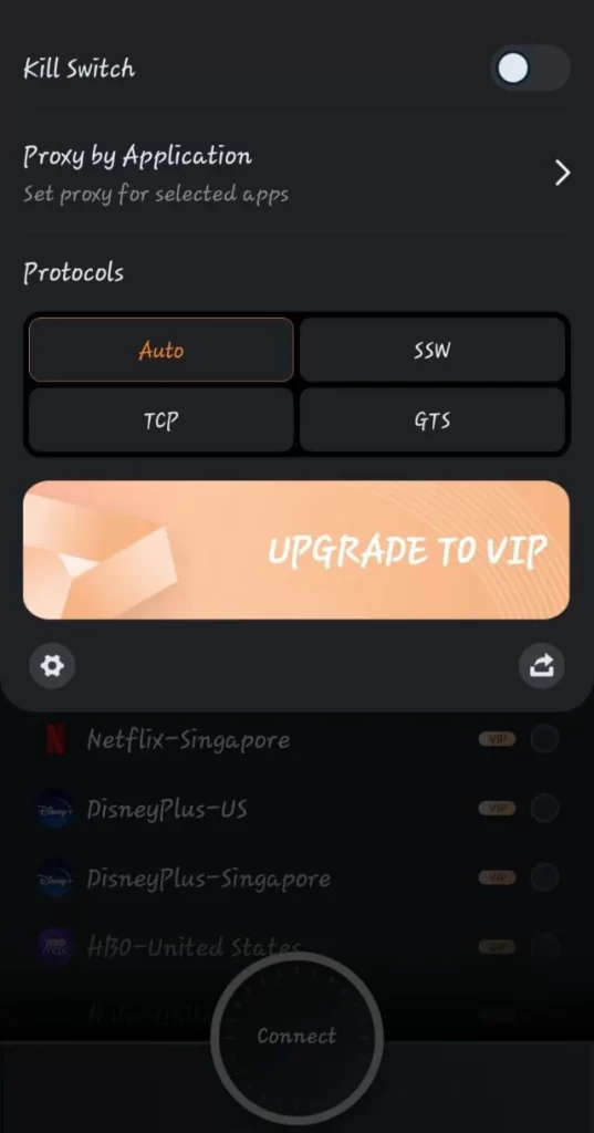Upgrade Feature in UFO VPN Mod Apk